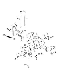 Kohler Sv720-3044 Engine Controls Diagram and Parts List for Z-FORCE54 (17BF3AGX-17BF3AGX010)(2011 & Before) Cub Cadet Lawn Tractor